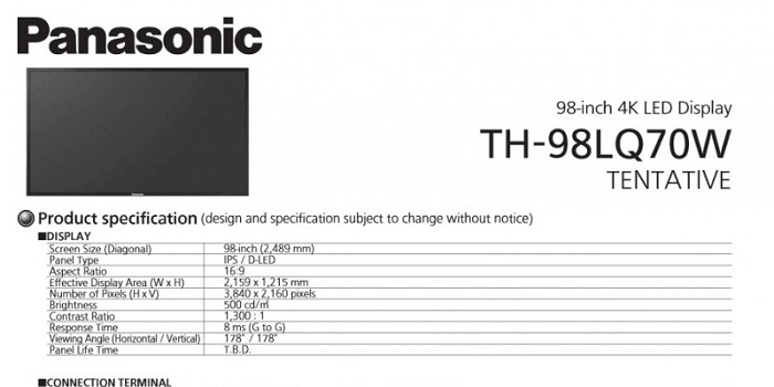 Panasonic UHD-Monitore mit 84 und 98 Zoll zum Neuwagen-Preis