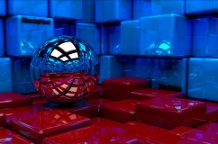 ball_cubes_metal_blue_red_reflection_97785